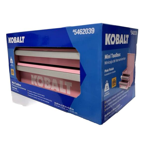 Kobalt Limited Edition Mini Steel Tool Box - Pink Scrapbook/Grooming Garage Box - Picture 1 of 8